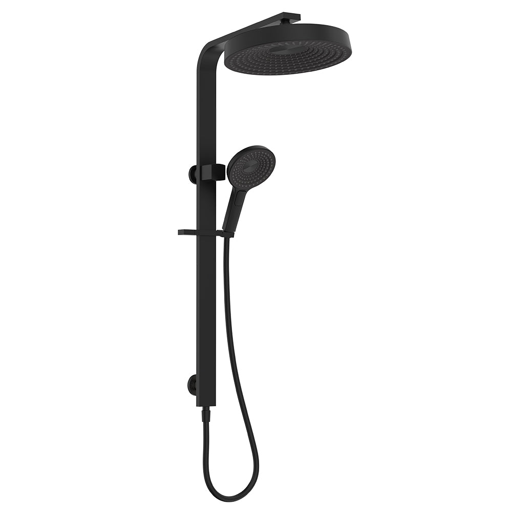 Fienza Kuro Deluxe Twin Shower Round Head, Matte Black — image 2