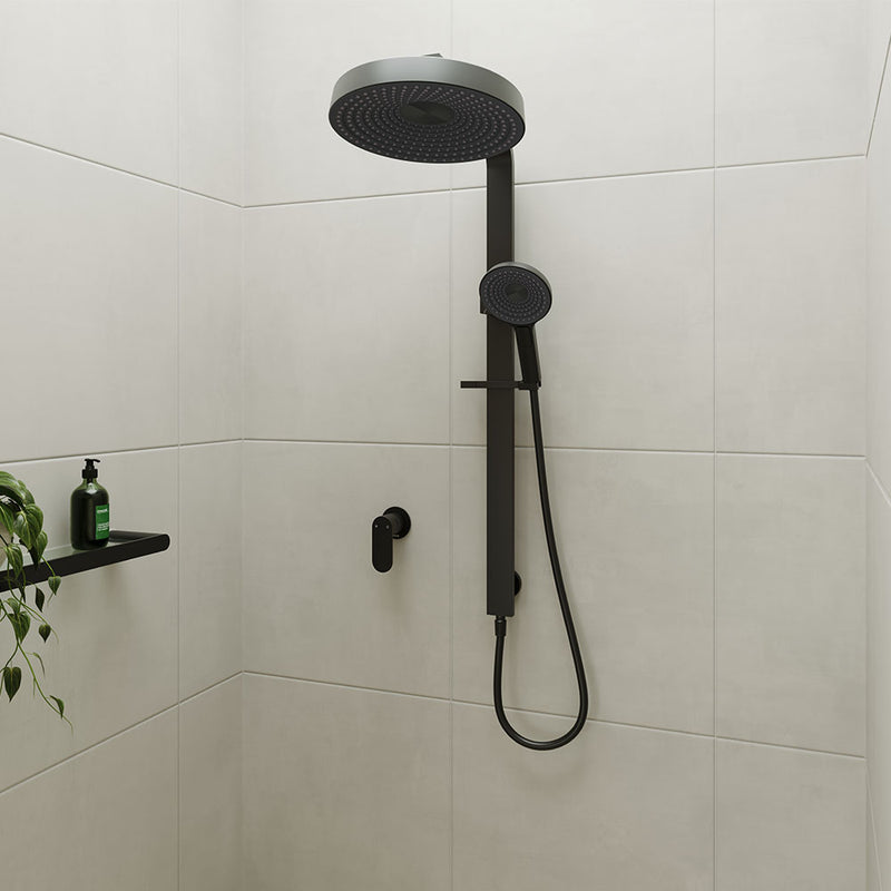 Fienza Kuro Deluxe Twin Shower Round Head, Matte Black — image 4
