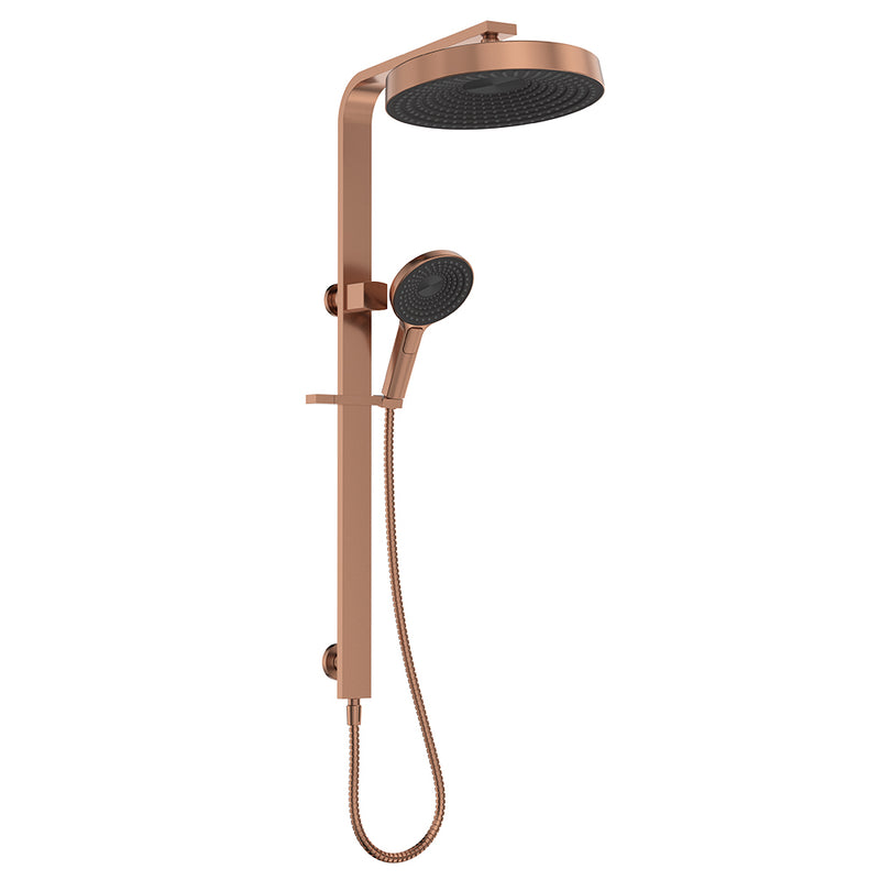Fienza Kuro Deluxe Twin Shower Round Head, Brushed Copper — image 2