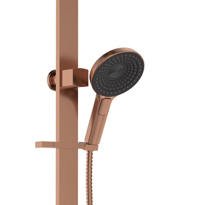 Fienza Kuro Deluxe Twin Shower Round Head, Brushed Copper — image 3