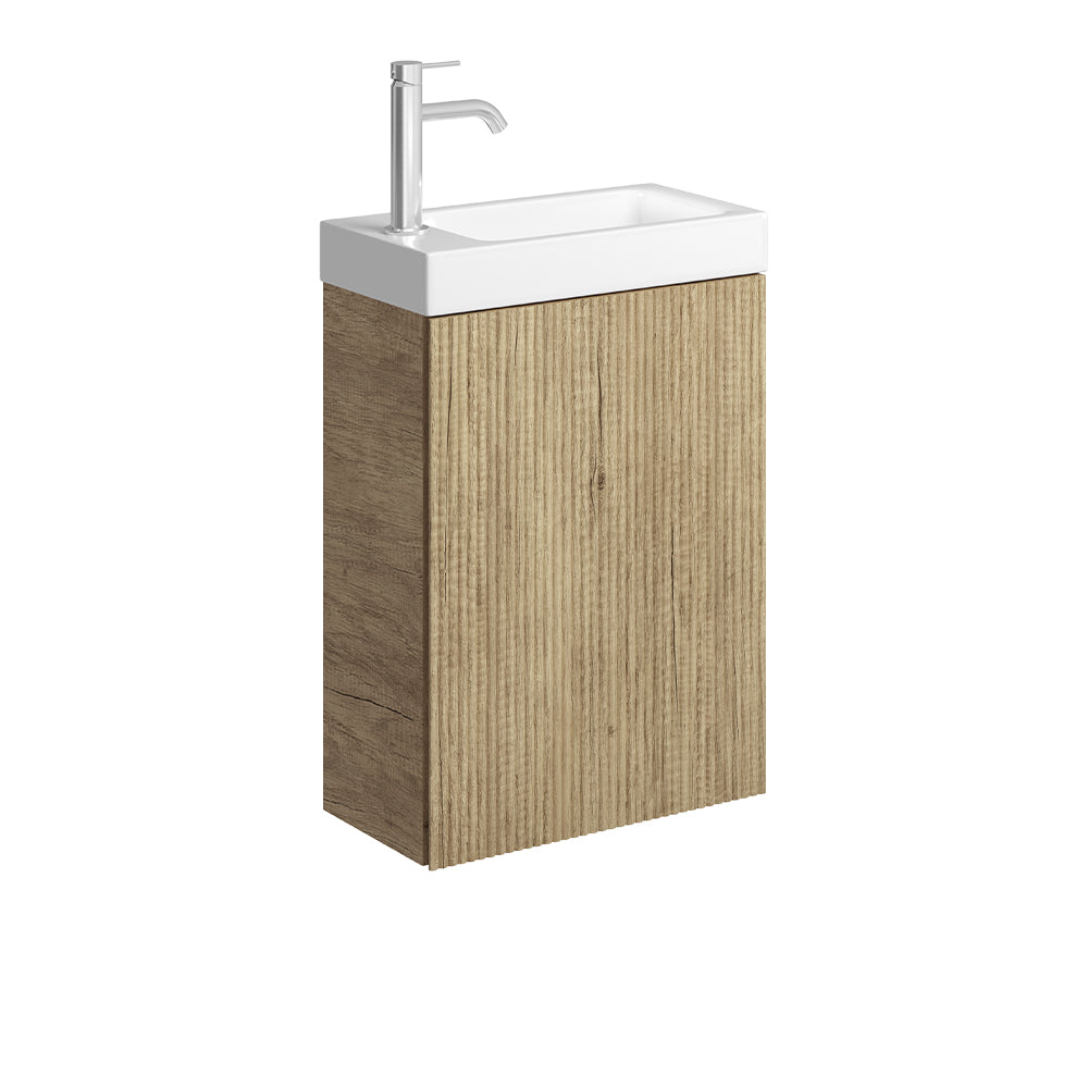 Fienza DENZEL MINKA 450 Scandi Oak Wall Hung Vanity 1TH No Overflow