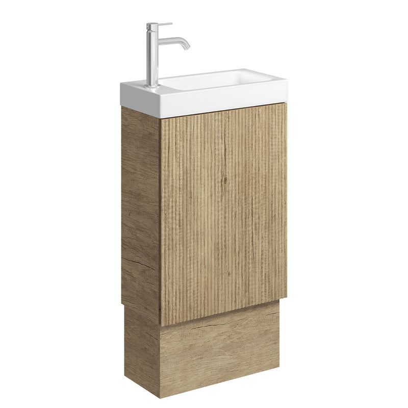 Fienza DENZEL MINKA 450 Scandi Oak Vanity On Kick 1TH No Overflow