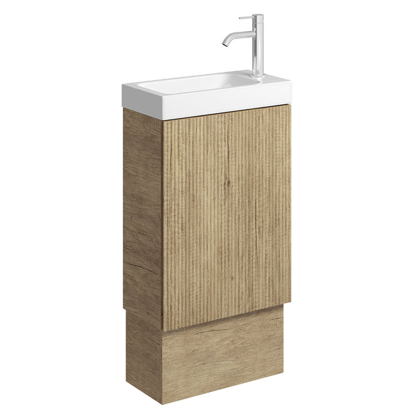 Fienza DENZEL MINKA 450 Scandi Oak Vanity On Kick 1TH No Overflow