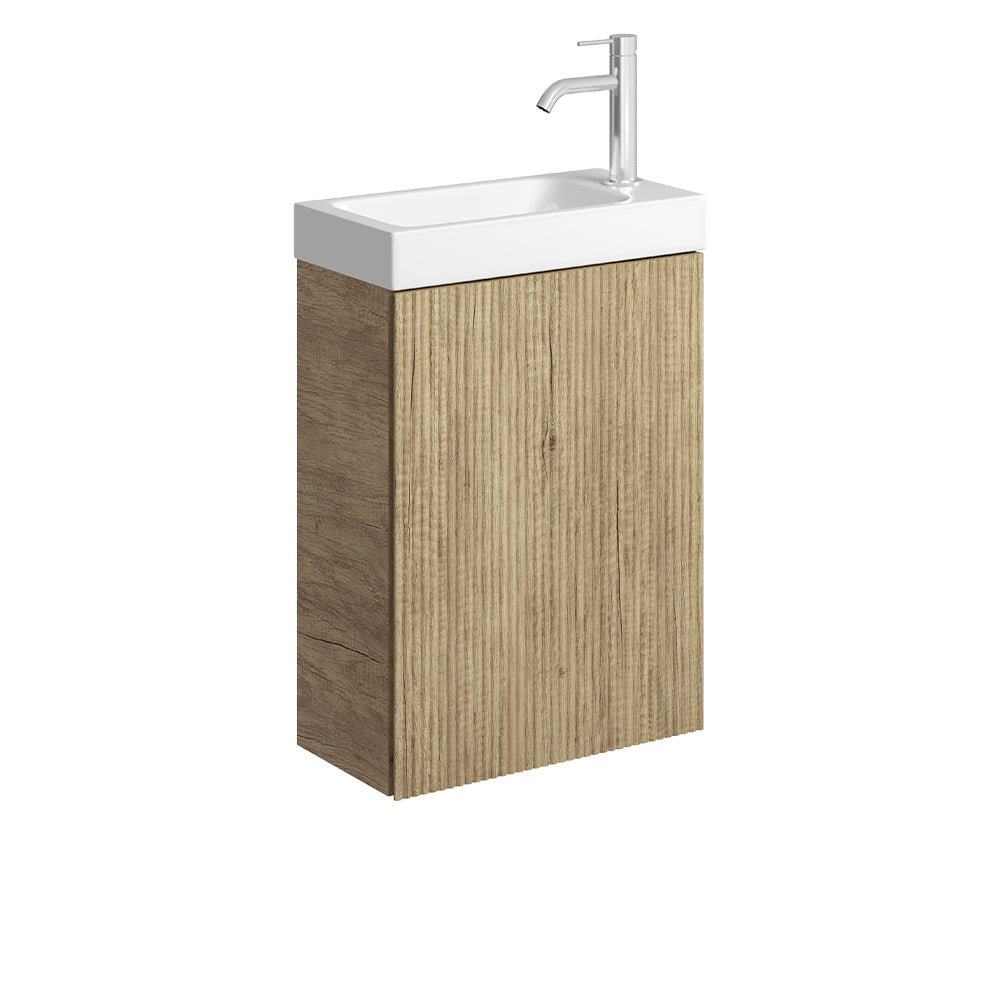 Fienza DENZEL MINKA 450 Scandi Oak Wall Hung Vanity 1TH No Overflow