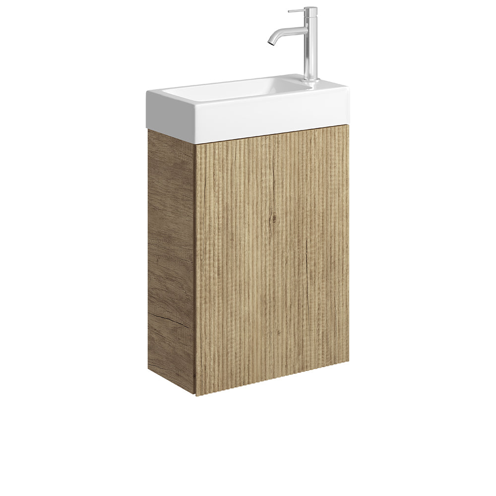 Fienza Minka 450 Wall-Hung Vanity with Overflow, Scandi Oak
