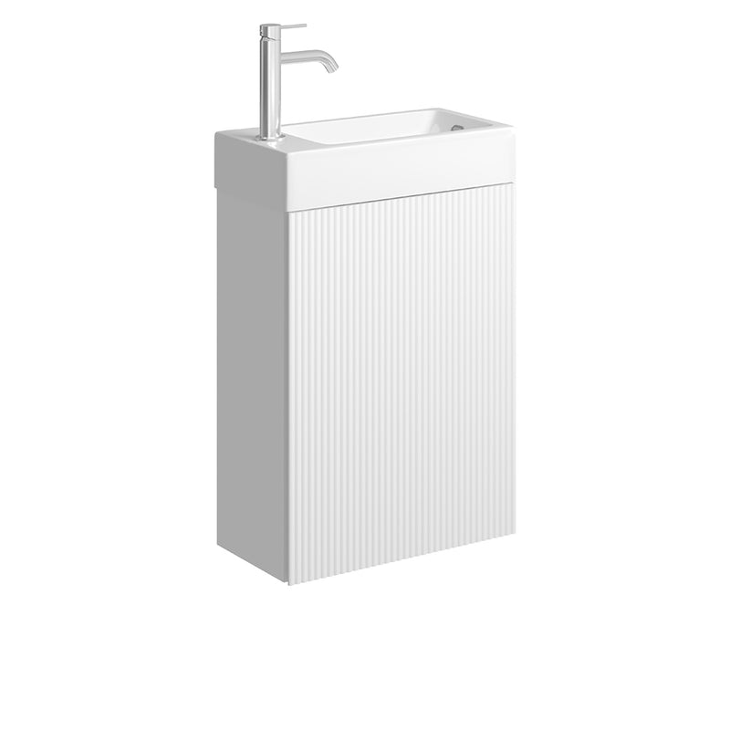Fienza Minka 450 Wall-Hung Vanity with Overflow, Satin White