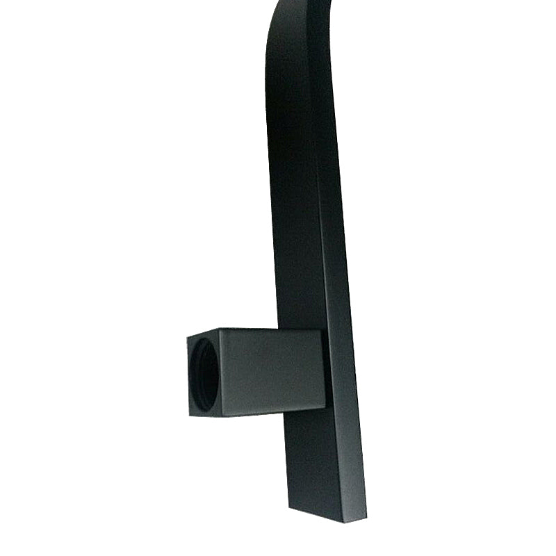 Aquaperla Square Aqua Black Gooseneck Wall Shower Arm