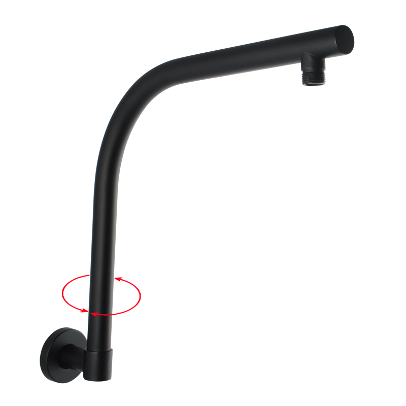 Aquaperla Round Black Swivel Wall Mounted Shower Arm