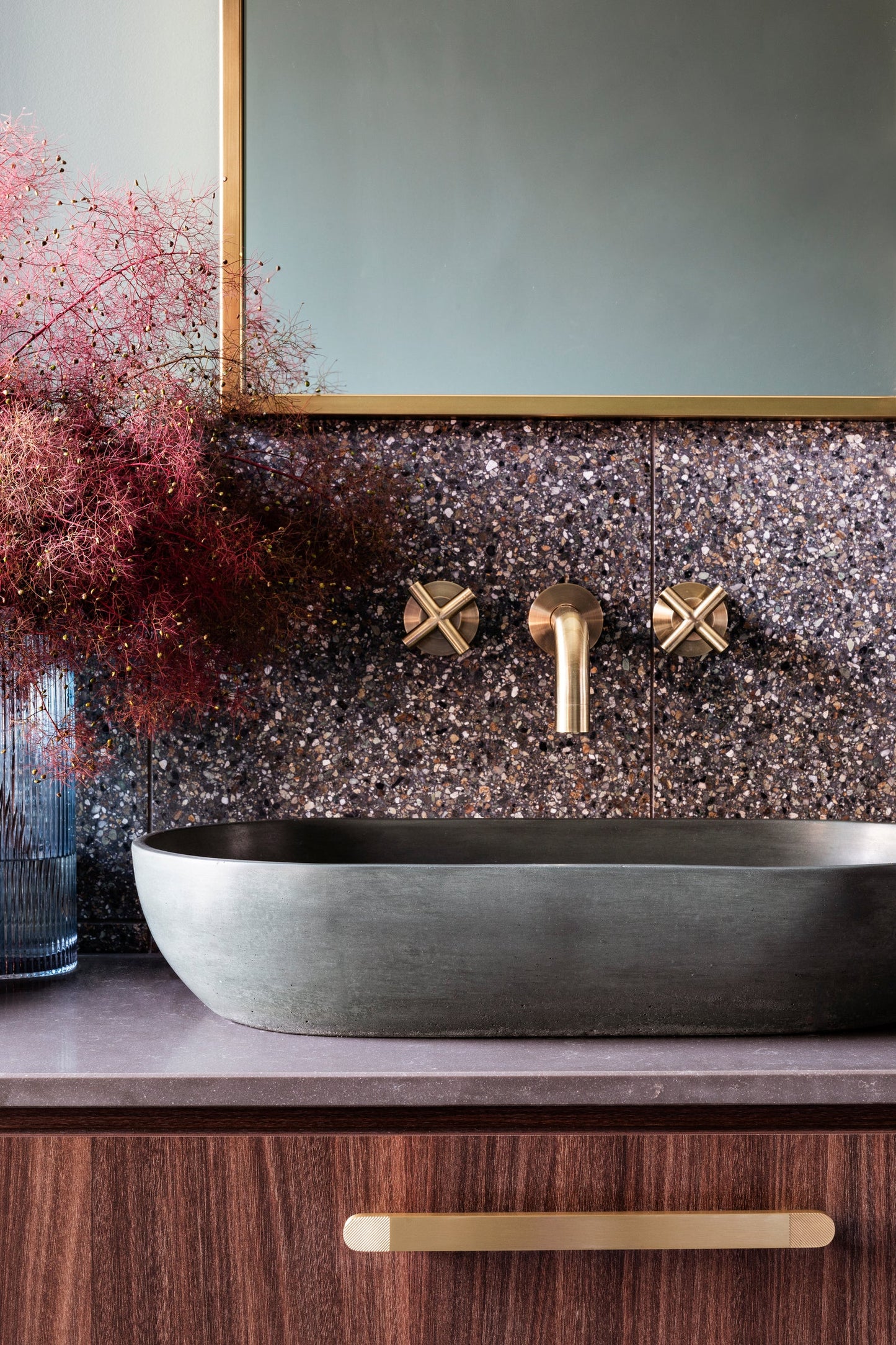 Meir Round Cross Jumper Valve Wall Top Assemblies Tiger Bronze