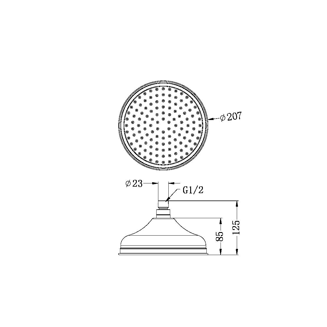 Nero York 200mm Shower Head Brushed Nickel