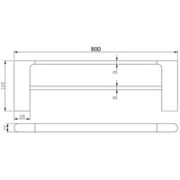 Ikon 800mm Cora Double Towel Rail - Chrome