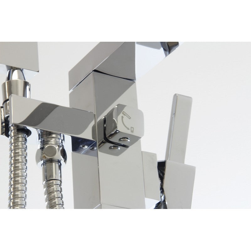 Aquaperla Ottimo Chrome Freestanding Bath Mixer With Hand held Shower