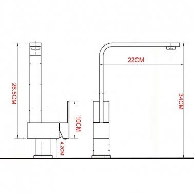 Aquaperla Quadra Electroplated Black Kitchen Sink Mixer Tap 360° Swivel Solid Brass