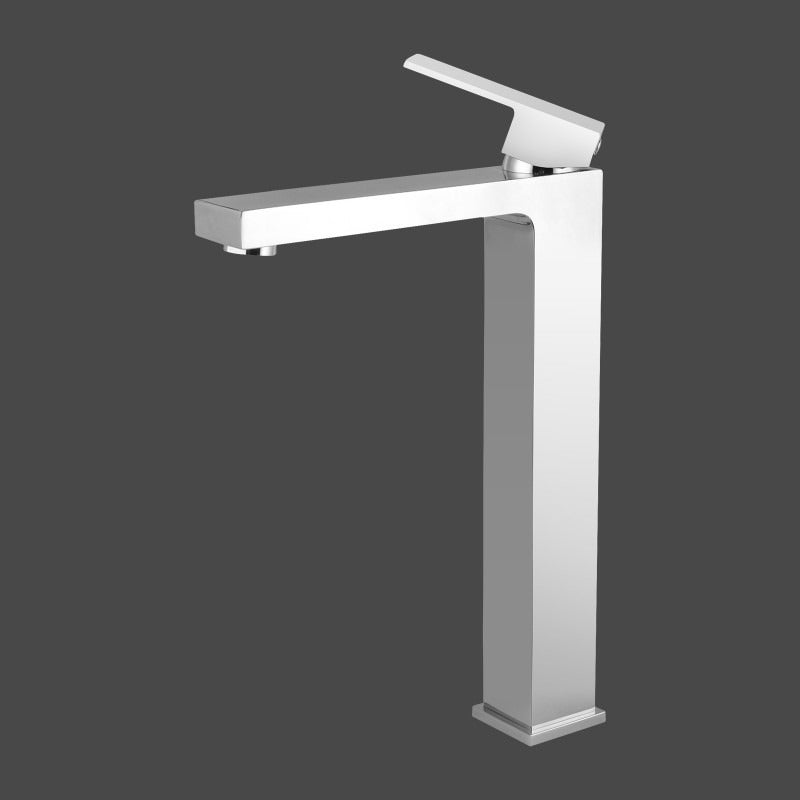 Ottimo Solid Brass Square Chrome Tall Basin Mixer Tap Vanity Tap Bench Top