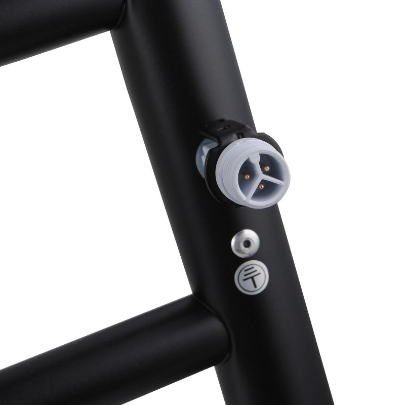 800x600x121.8mm Round Matt Black Electric Heated Towel Rack 7 Bars