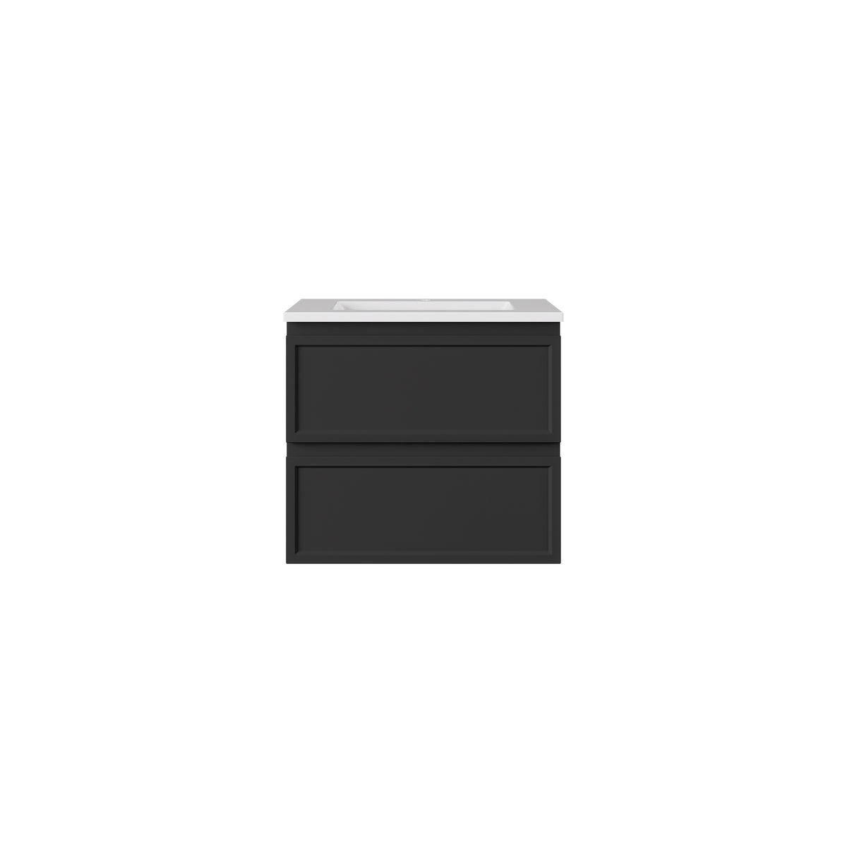 Lukka Hamilton Prime 600 Wall-Hung Vanity - Matte Black - cabinet and top example
