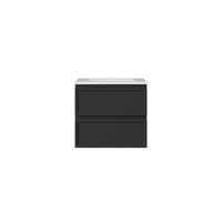 Lukka Hamilton Prime 600 Wall-Hung Vanity - Matte Black - cabinet and top example