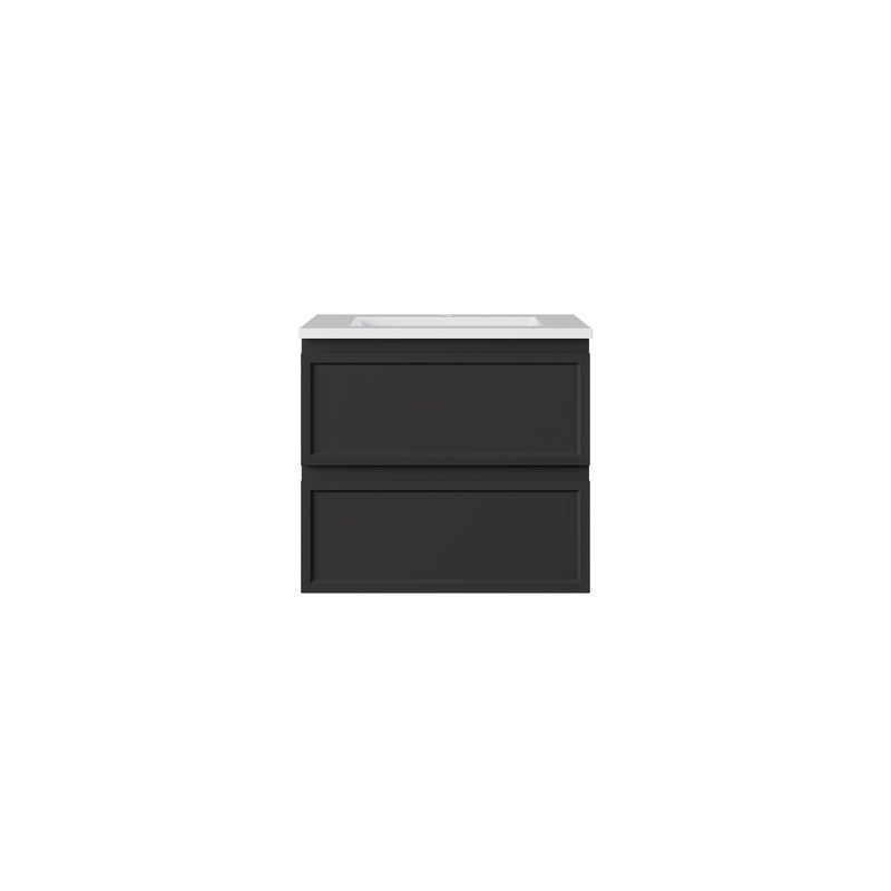 Lukka Hamilton Prime 600 Wall-Hung Vanity - Matte Black - cabinet and top example