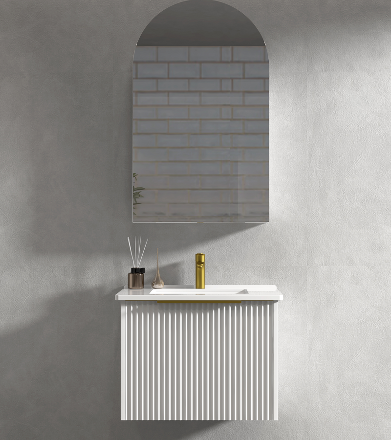 600mm Ashtone Wall Hung Matte White Cabinet Only