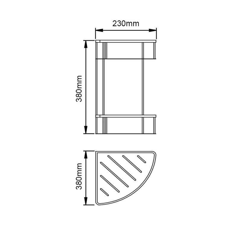 Matte Black Stainless Steel 2 Tier Shower Caddy Shelf