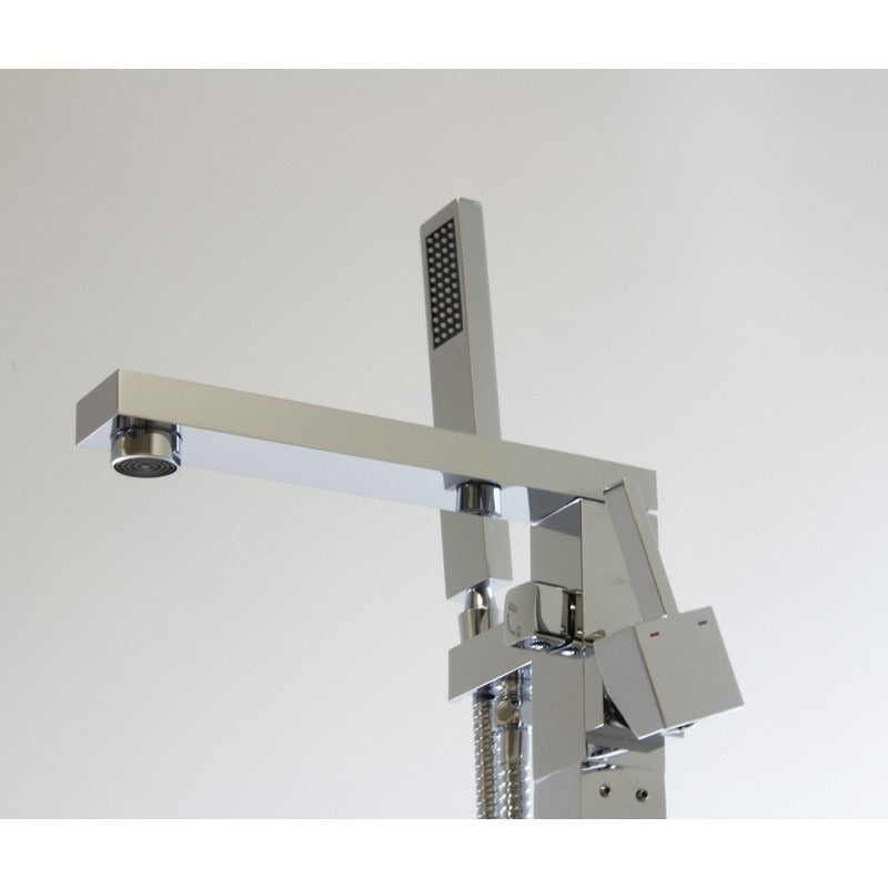 Aquaperla Ottimo Chrome Freestanding Bath Mixer With Hand held Shower