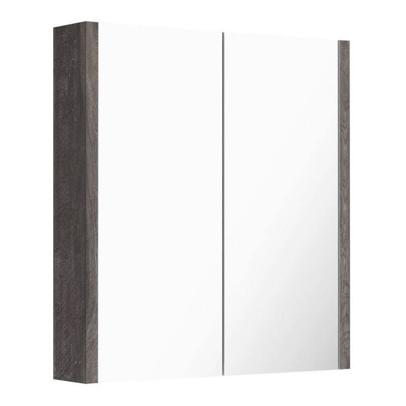 750Lx720Hx150Dmm Dark Grey Wood Grain PVC Filmed Shaving Cabinet Copper Free