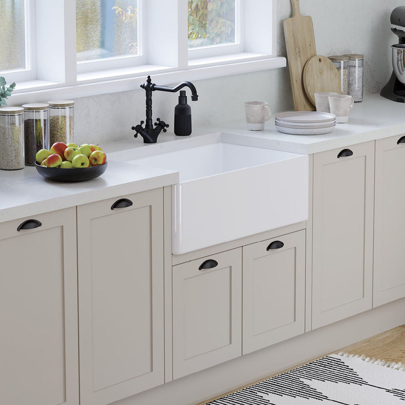 Ovia 760x459x254mm Fine Fireclay Butler Sink Single Bowl Farmhouse Kitchen Sink