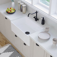 Ovia 835 x 459 x 254mm Fine Fireclay Butler Sink Single Bowl Farmhouse Kitchen Sink