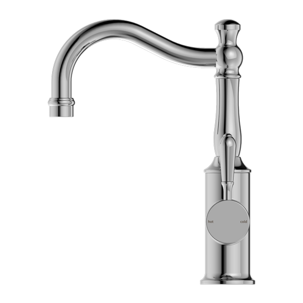 York Basin Mixer Hook Spout With Metal Lever Chrome