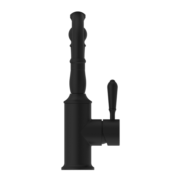 York Basin Mixer Hook Spout With Metal Lever Matte Black