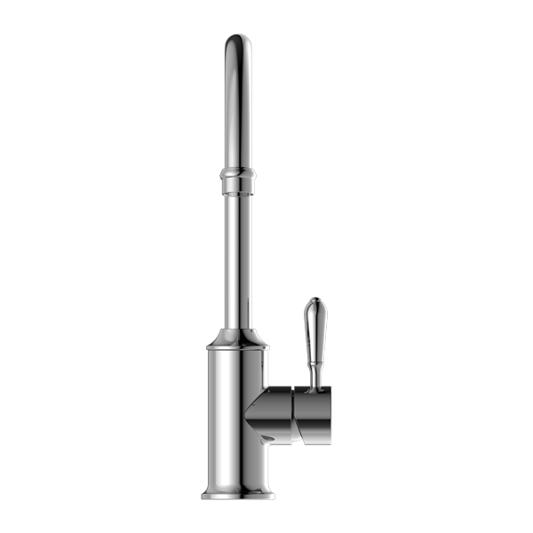 Nero York Kitchen Mixer Goosneck Spout With Metal Lever Chrome