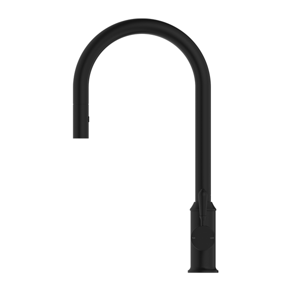 Nero York Federation Pull Out Sink Mixer With Vegie Spray Function With Metal Lever Matte Black