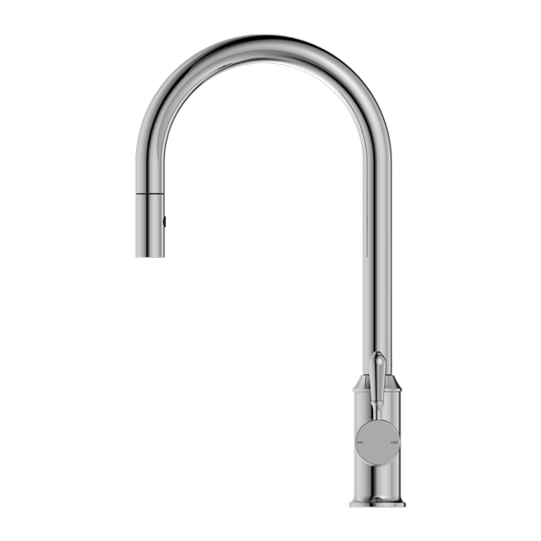 Nero York Federation Pull Out Sink Mixer With Vegie Spray Function With Metal Lever Chrome