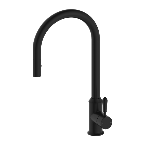 Nero York Federation Pull Out Sink Mixer With Vegie Spray Function With Metal Lever Matte Black