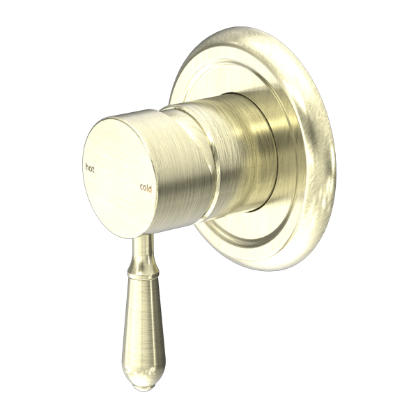 York Federation Shower Mixer With Metal Lever Aged Brass