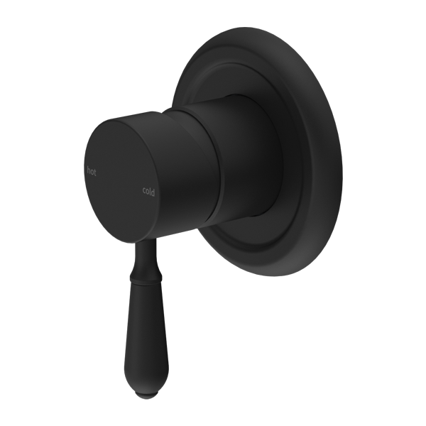 York Federation Shower Mixer With Metal Lever Matte Black