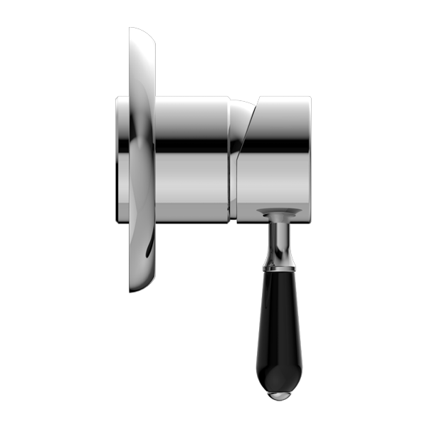 York Federation Shower Mixer With Black Porcelain Lever Chrome