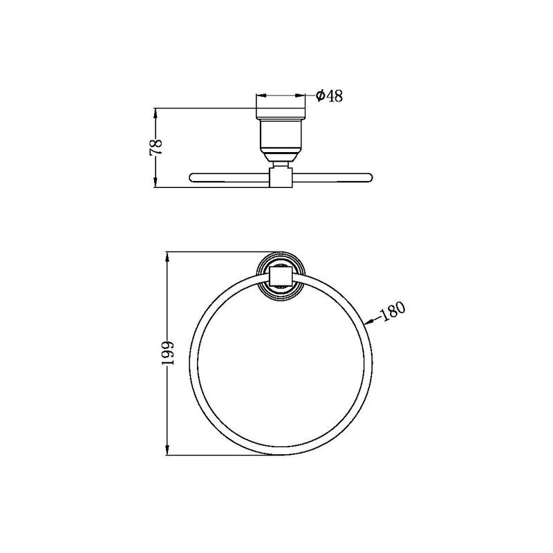 York Federation Towel Ring Aged Brass