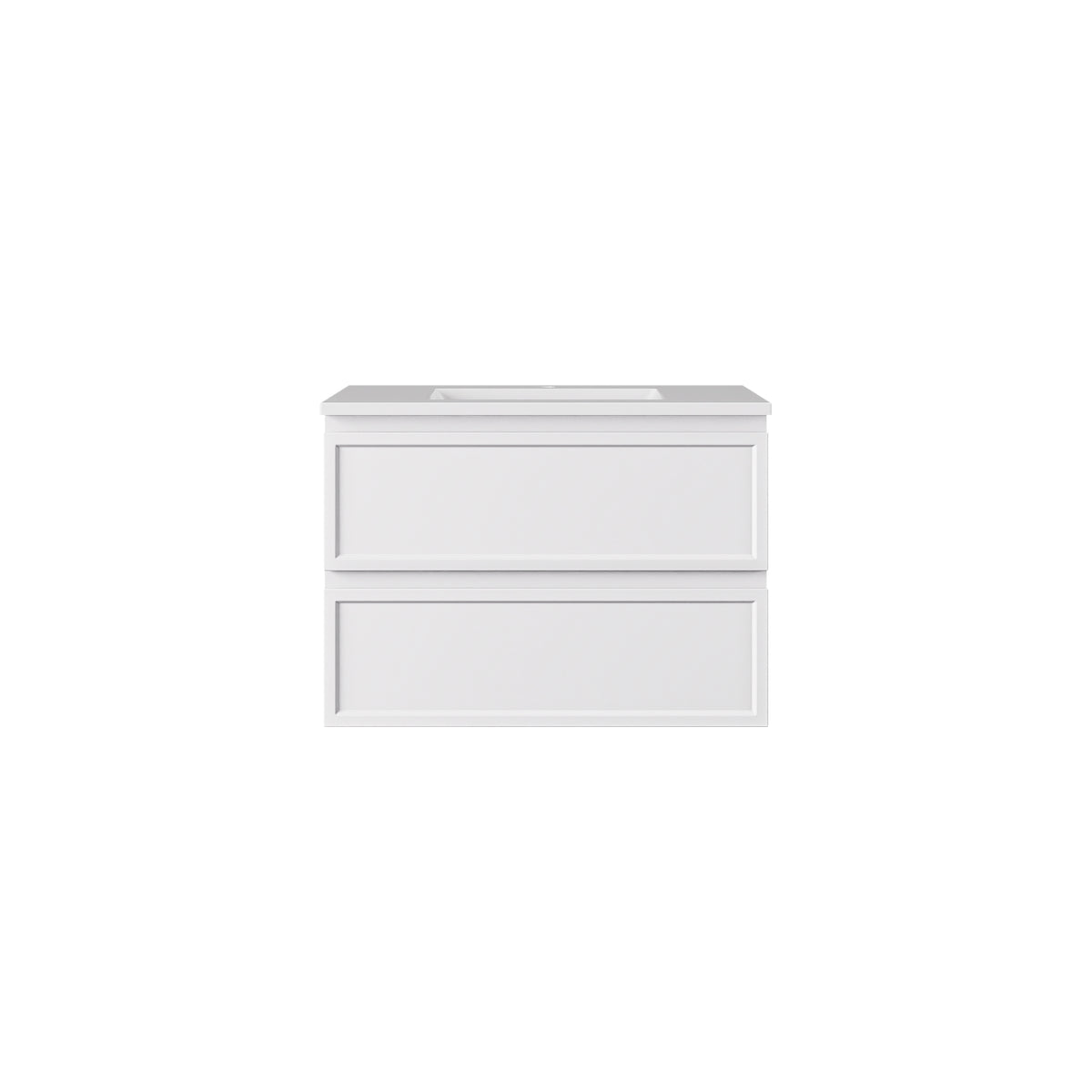 Lukka Hamilton Prime 750 Wall-Hung Vanity - Matte White - cabinet and top example