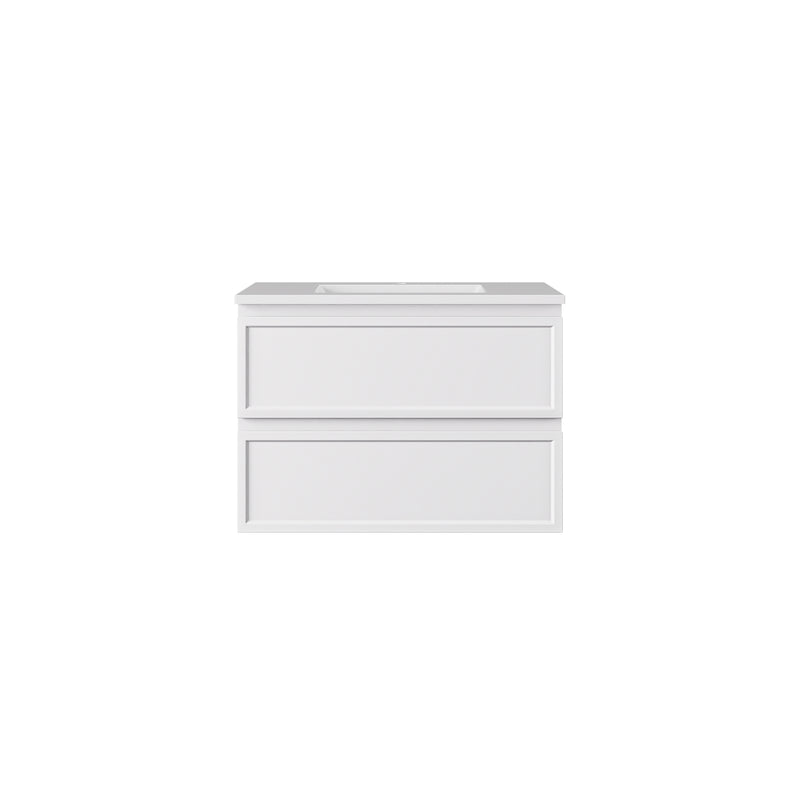 Lukka Hamilton Prime 750 Wall-Hung Vanity - Matte White - cabinet and top example