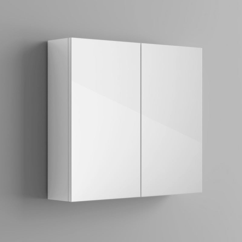 750Lx720Hx150Dmm MDF Pencil Edge White Shaving Cabinet With Mirror Double Doors