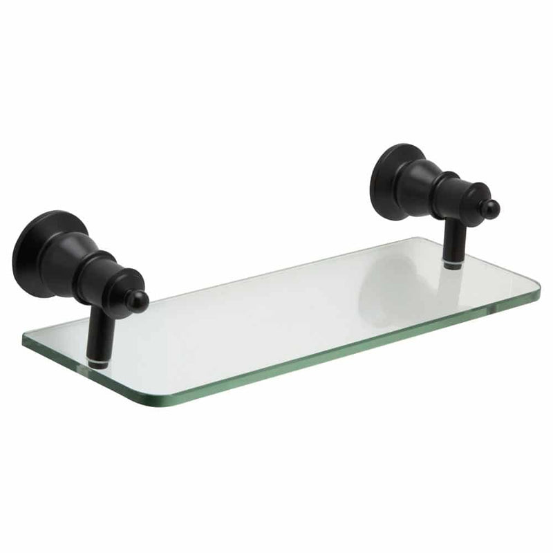 FIENZA LILLIAN Glass Shelf, Matte Black