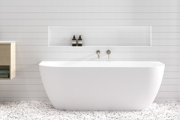 ADP Glacier Back to Wall Bath - 1700mm Gloss White