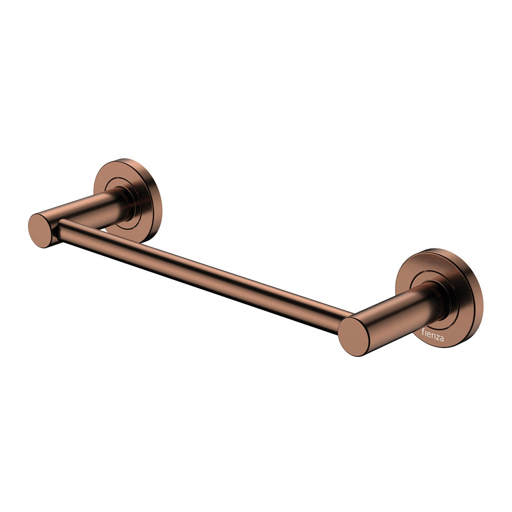 Fienza Kaya Single Towel Rail, 300mm, Brushed Copper