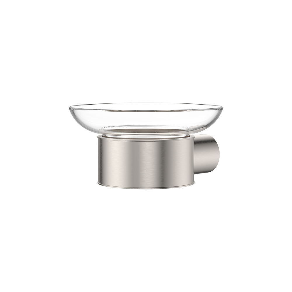 Fienza Empire Slim Glass Soap Dish, Brushed Nickel