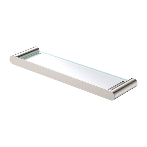 Fienza Empire Slim Glass Shelf, Brushed Nickel