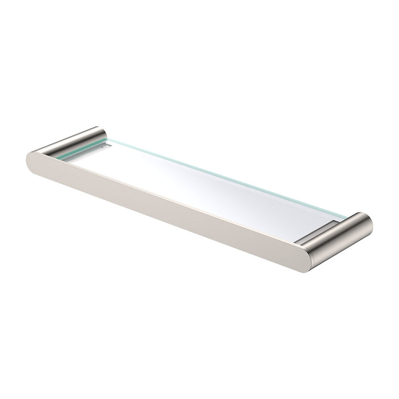 Fienza Empire Slim Glass Shelf, Brushed Nickel