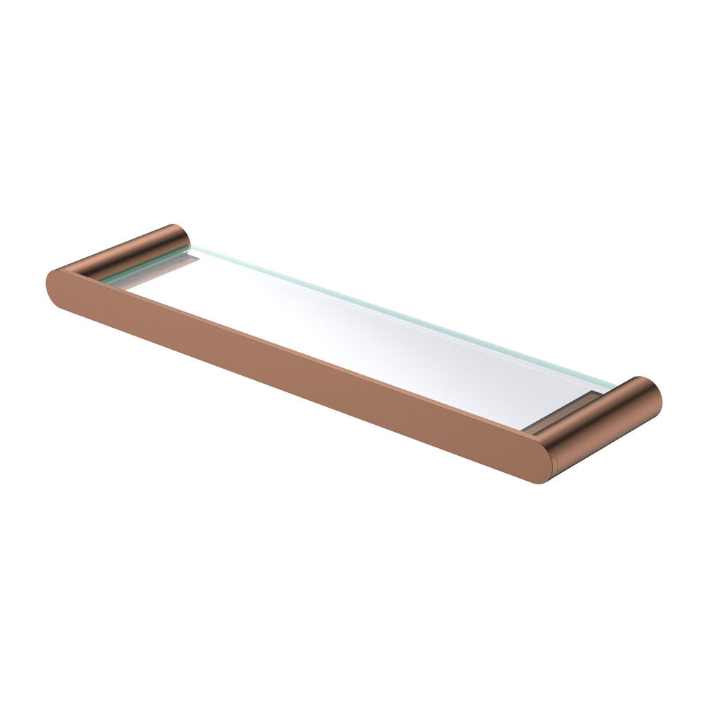 Fienza Empire Slim Glass Shelf, Brushed Copper