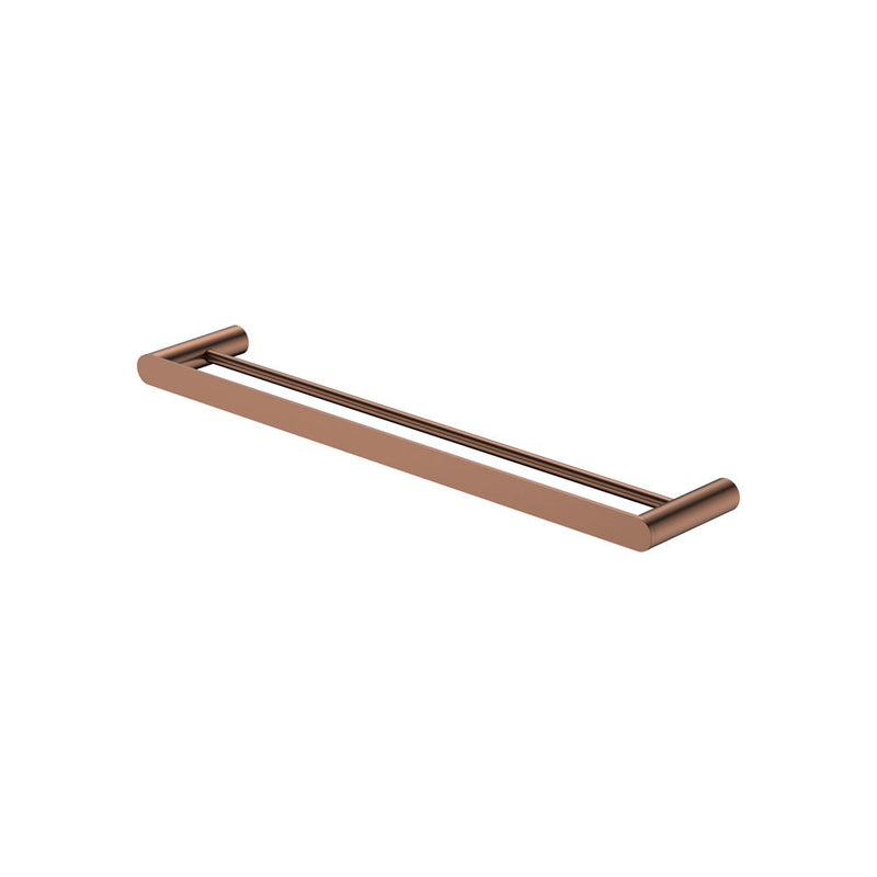 Fienza Empire Slim Double Towel Rail, 600mm, Brushed Copper