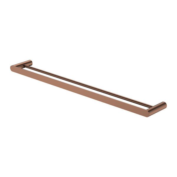 Fienza Empire Slim Double Towel Rail, 800mm, Brushed Copper
